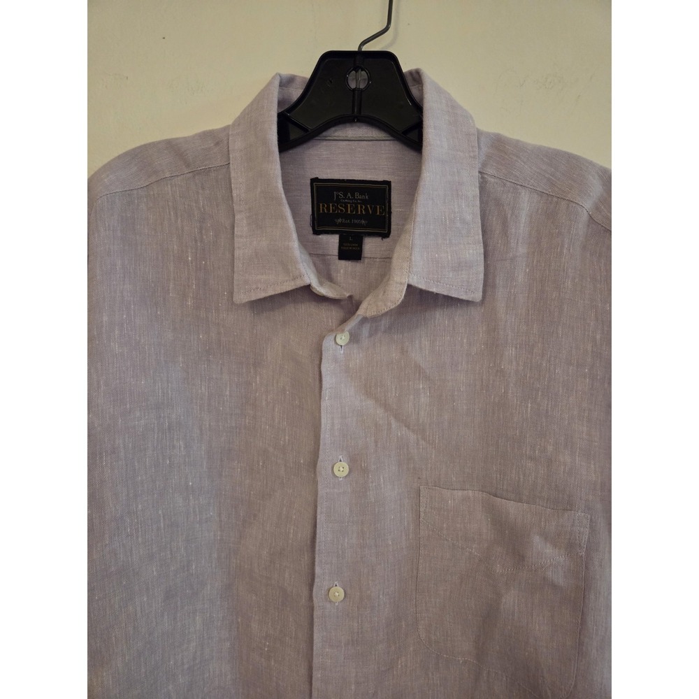 Jos A Bank "reserve" linen button down shirt-size L - Picture 2 of 6